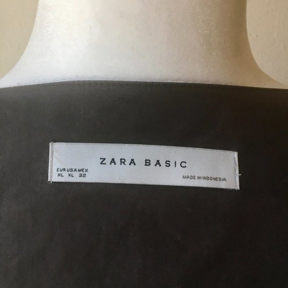 Zara Brown Midi Dress with Belt - Picture 9 of 10